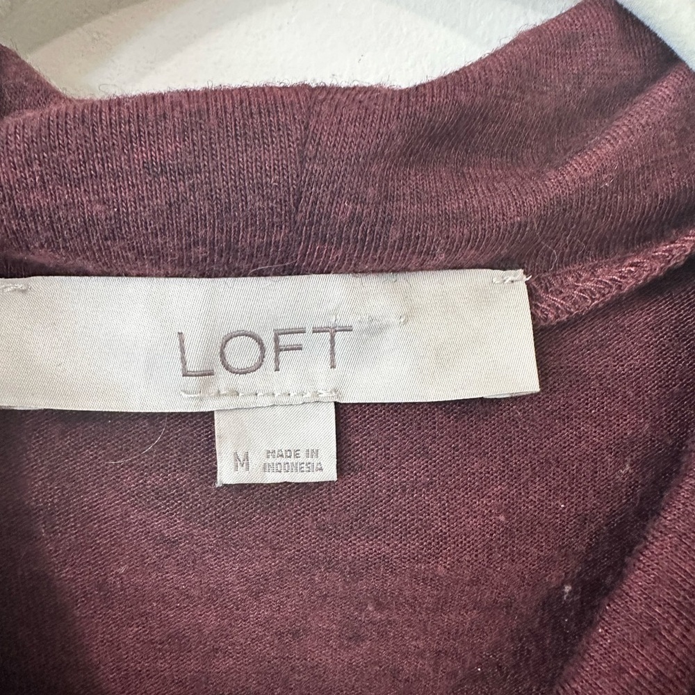 LOFT Maroon Cowl Neck Sweater - Picture 3 of 4